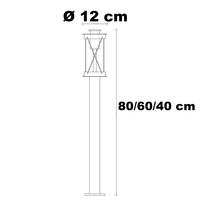 Lantlig utomhuslampa Lucia i rostfritt stål - 60 cm svart