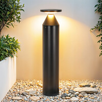 Svart stående utomhuslampa Ailo - 50 cm med integrerad LED