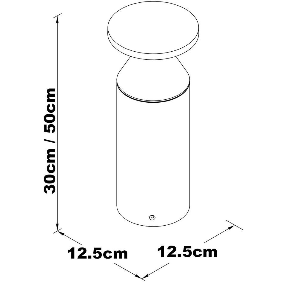 Svart stående utomhuslampa Ailo - 50 cm med integrerad LED