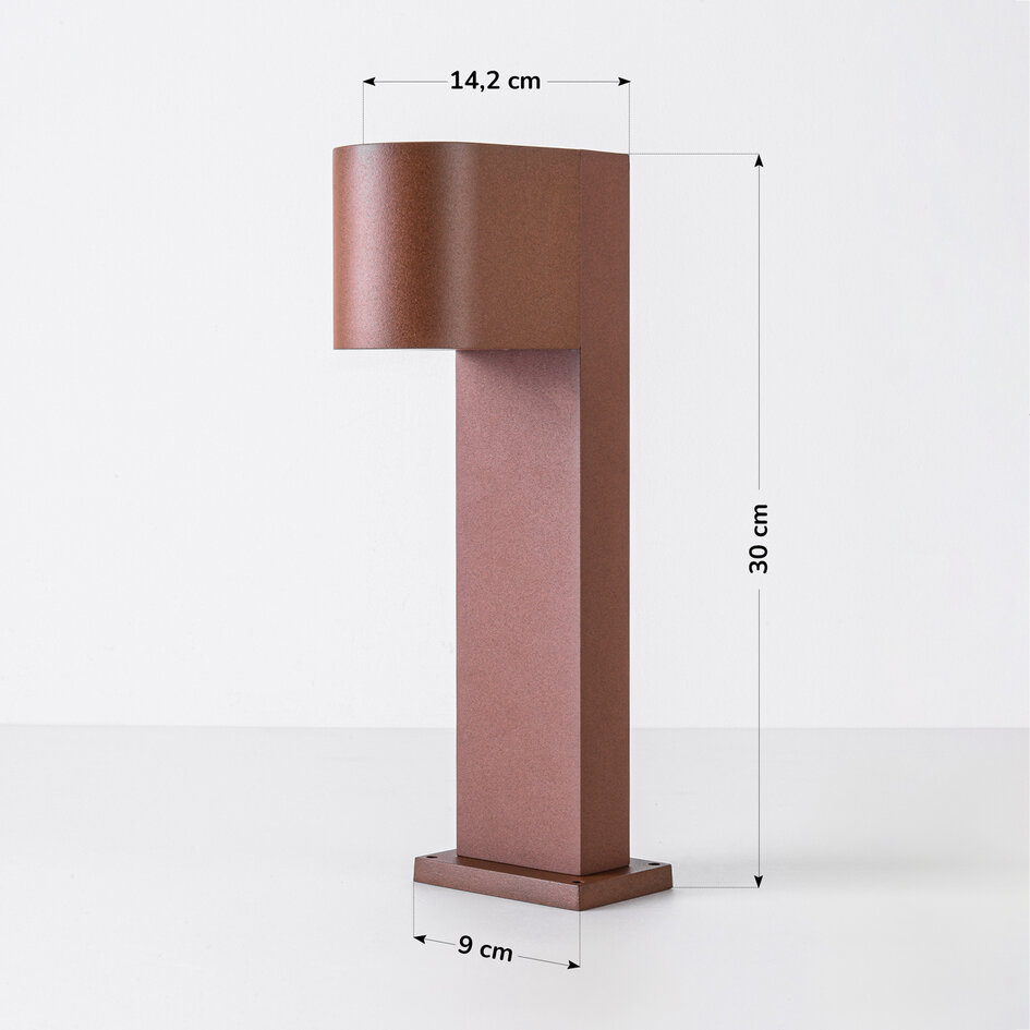 Stående utomhuslampa Simone - 30 cm rostbrun