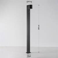Stående utomhuslampa Simone med sensor - 100 cm antracit