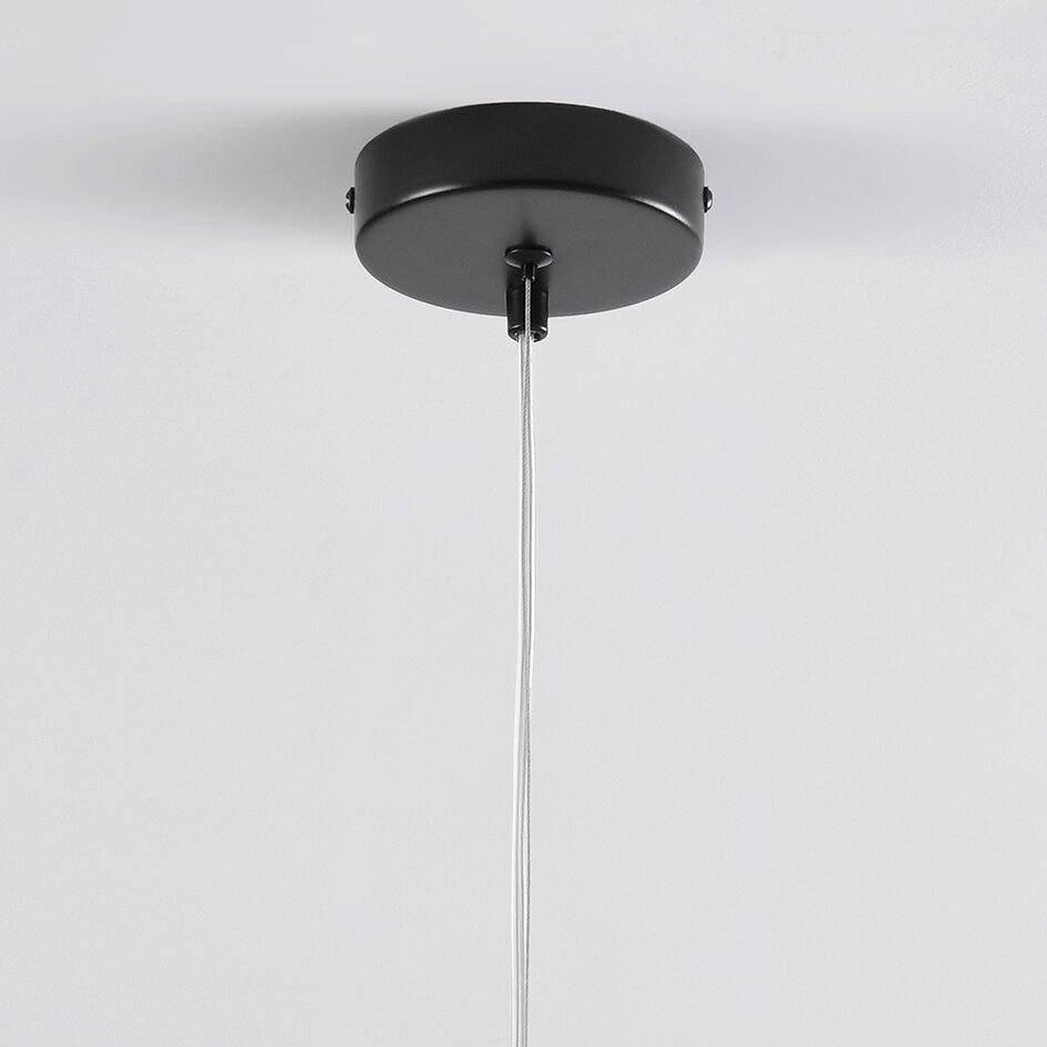 Asymmetrisk pendellampa Dexter med två lampor - rökfärgat glas med spegeleffekt i svart