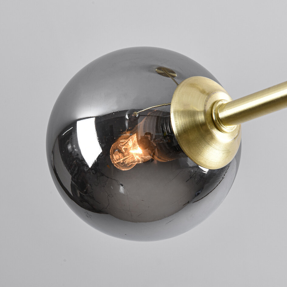 Taklampa Stiri med fyra lampor - rökfärgat glas i guld