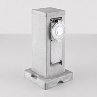 Dubbelt utomhusuttag IP44 med timer - stenimitation