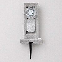 Dubbelt utomhusuttag IP44 med timer - stenimitation