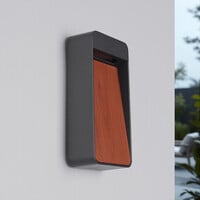 Utomhusvägglampa Fico i träutseende - antracit med integrerad LED