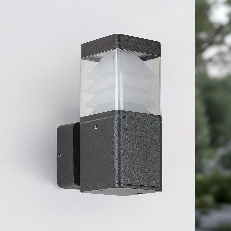 Utomhusvägglampa Caio - antracit med integrerad LED