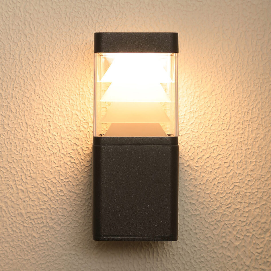 Utomhusvägglampa Caio - antracit med integrerad LED