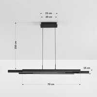 Design hänglampa svart med 3-stegs dimmer - Liana