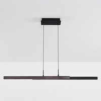 Design hänglampa Leia med 3-stegs dim - svart med mörkt trä