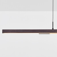 Design hänglampa Leia med 3-stegs dim - svart med mörkt trä