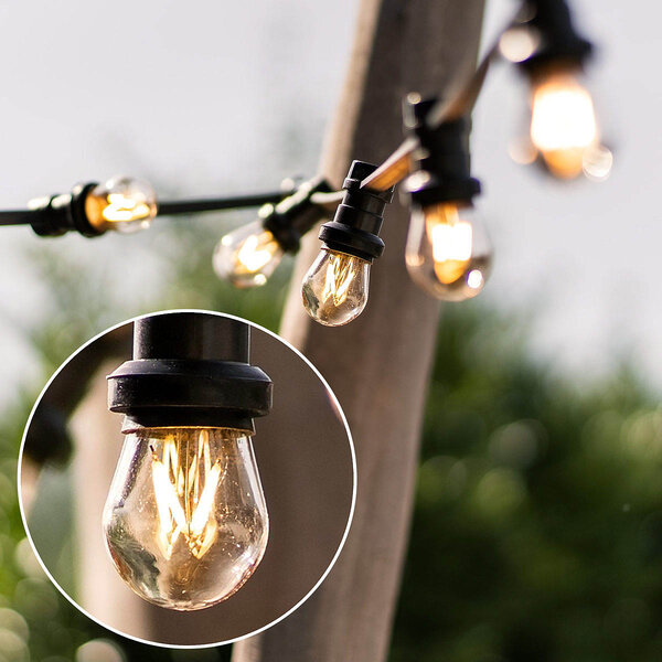 Ljusslinga-set med 4 watt dimbara LED filamentlampor