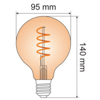 Ljusslinga set med 5W spiral lampa XL, 1800K bärnstensfärgat glas Ø95 dimbar option
