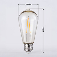 Filament-LED-lampa dimbar 2,5 watt, 60 mm (2200K)