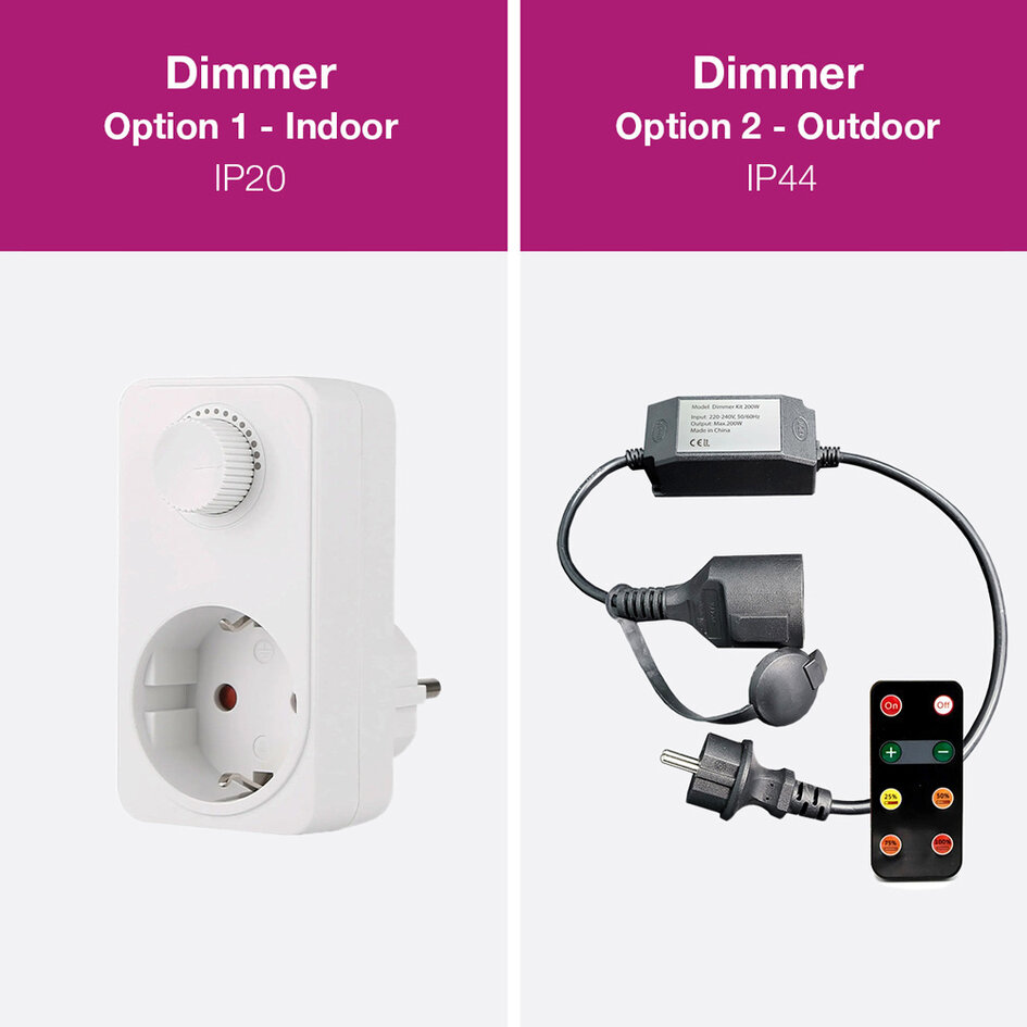 1W ljusslinga för utomhusbruk med U-formade LED-lampor - Dimbar option
