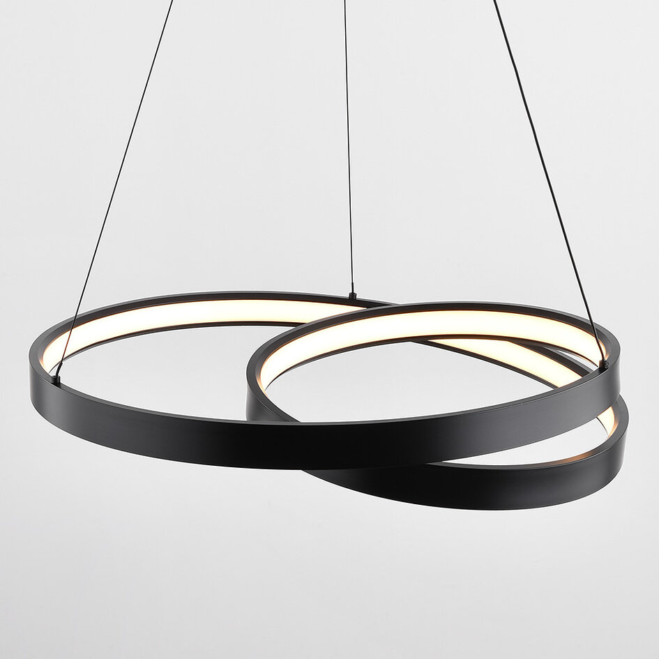 3-stegs dimbar pendellampa Espiral - spiralformad i mattsvart