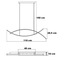 Design taklampa Arche med 3-stegs dimbara LED - svart