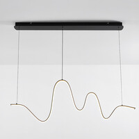 Design taklampa Linea i slingrande form med 3-stegs dim