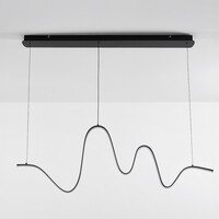 Pendellampa Linea i slingrande form - svart med 3-stegs dimbar LED