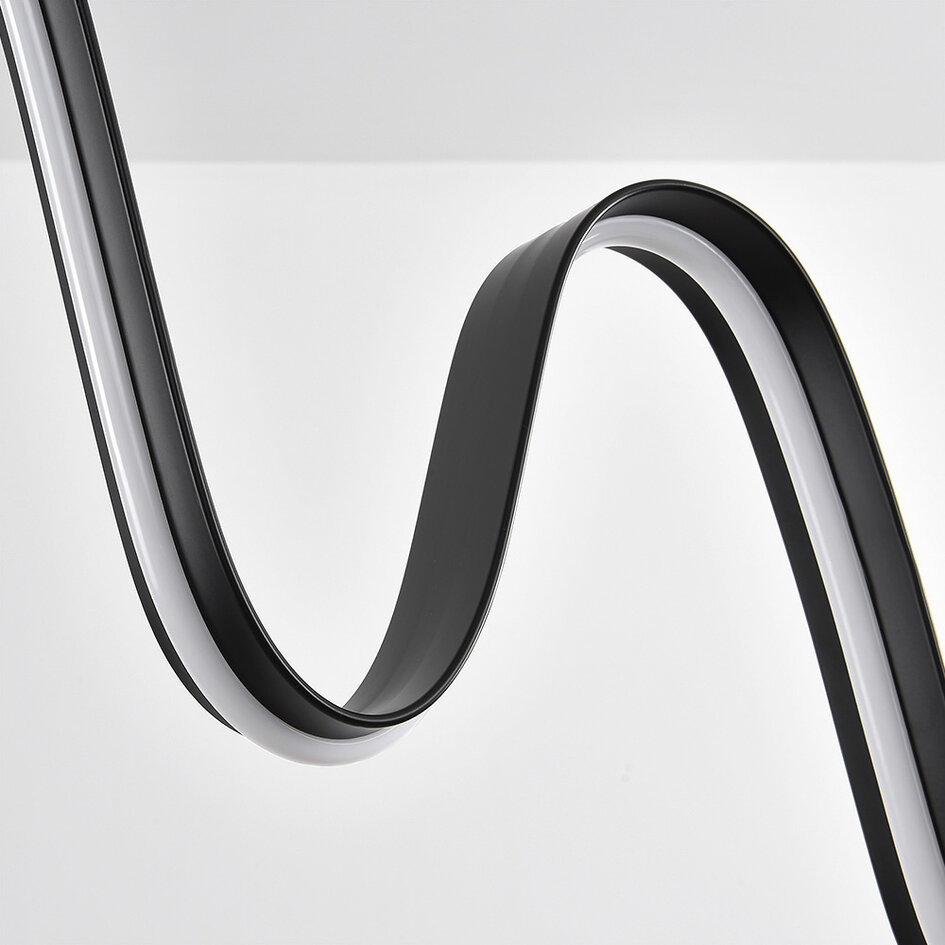 Design taklampa Linea i slingrande form med 3-stegs dim