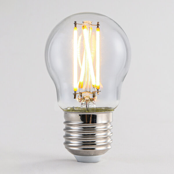 2,5W & 4,5W filamentlampa, 2200-2700K, klart glas Ø45mm, dim-to-warm