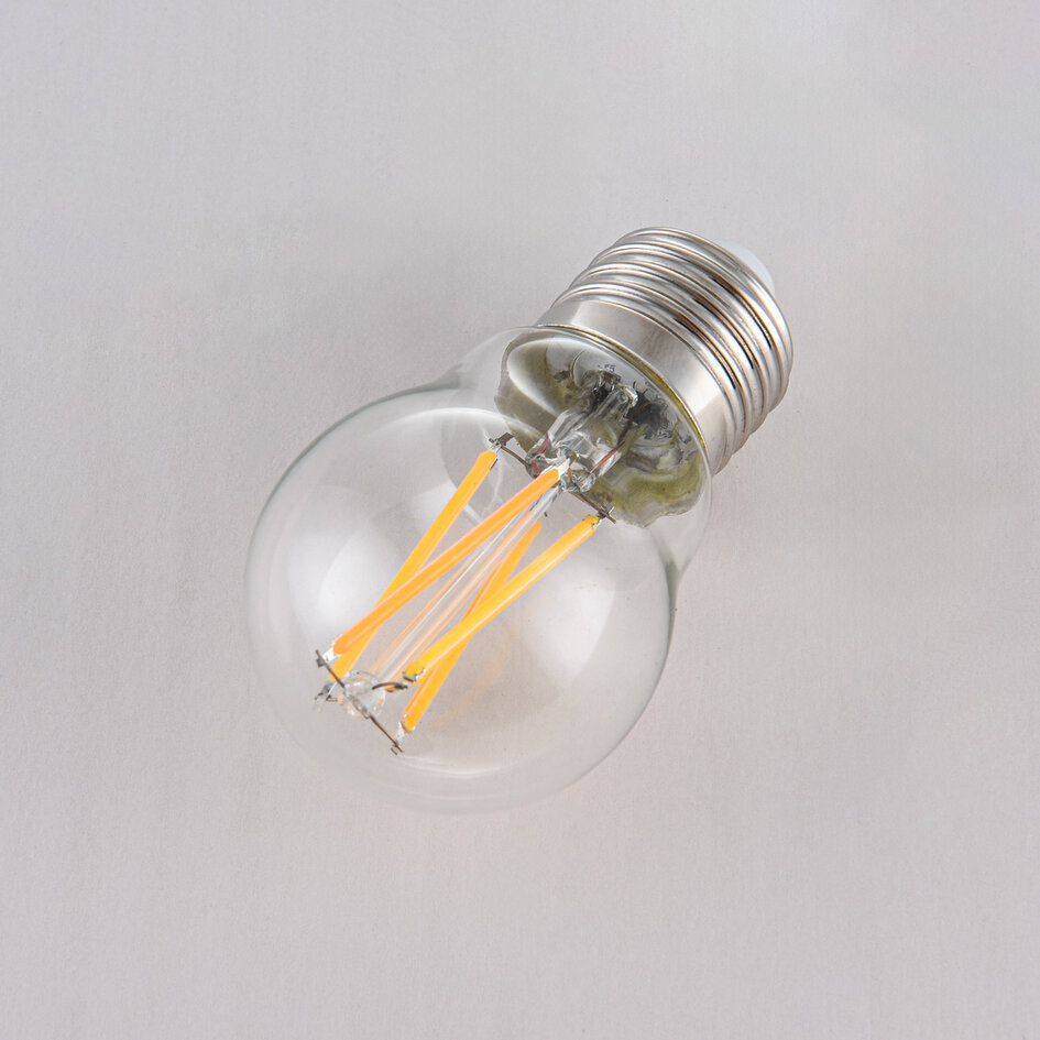 2,5W & 4,5W filamentlampa, 2200-2700K, klart glas Ø45mm, dim-to-warm