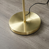 Golvlampa Jesse med tre lampor i guld med amberglas