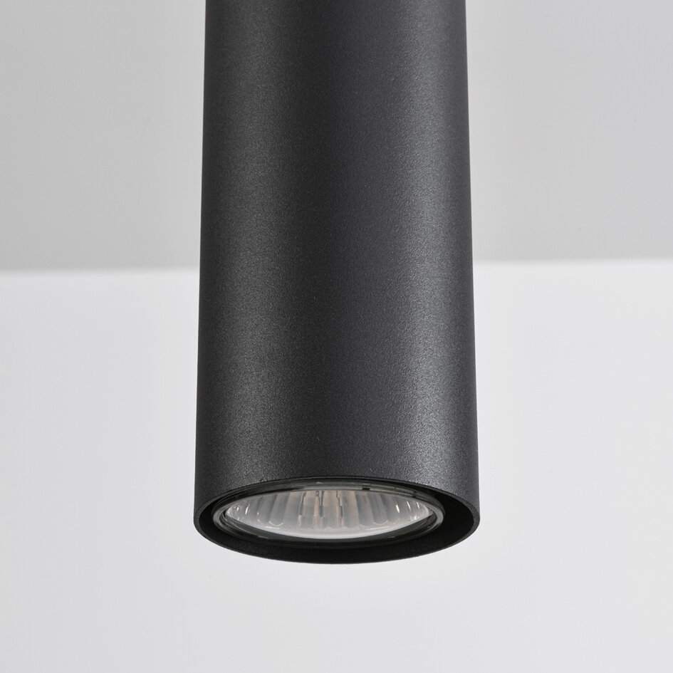 Cylinderformad pendellampa Len 1-fas, svart