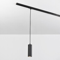 Cylinderformad pendellampa Len 1-fas, svart