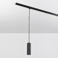 Cylinderformad pendellampa Len 1-fas, svart