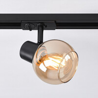Skenspotlight Melle 1-fas, amberfärgat glas