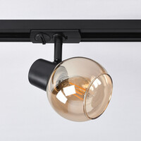 Skenspotlight Melle 1-fas, amberfärgat glas