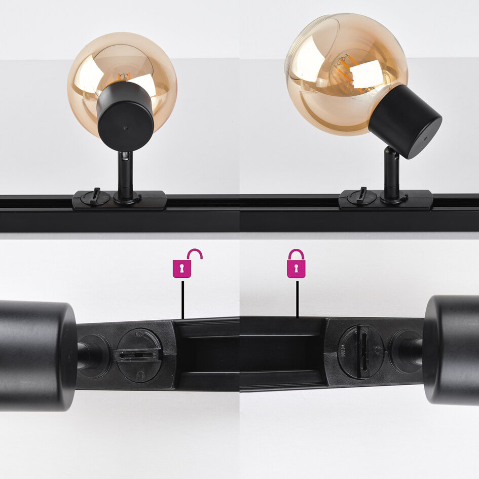 Skenspotlight Melle 1-fas, amberfärgat glas