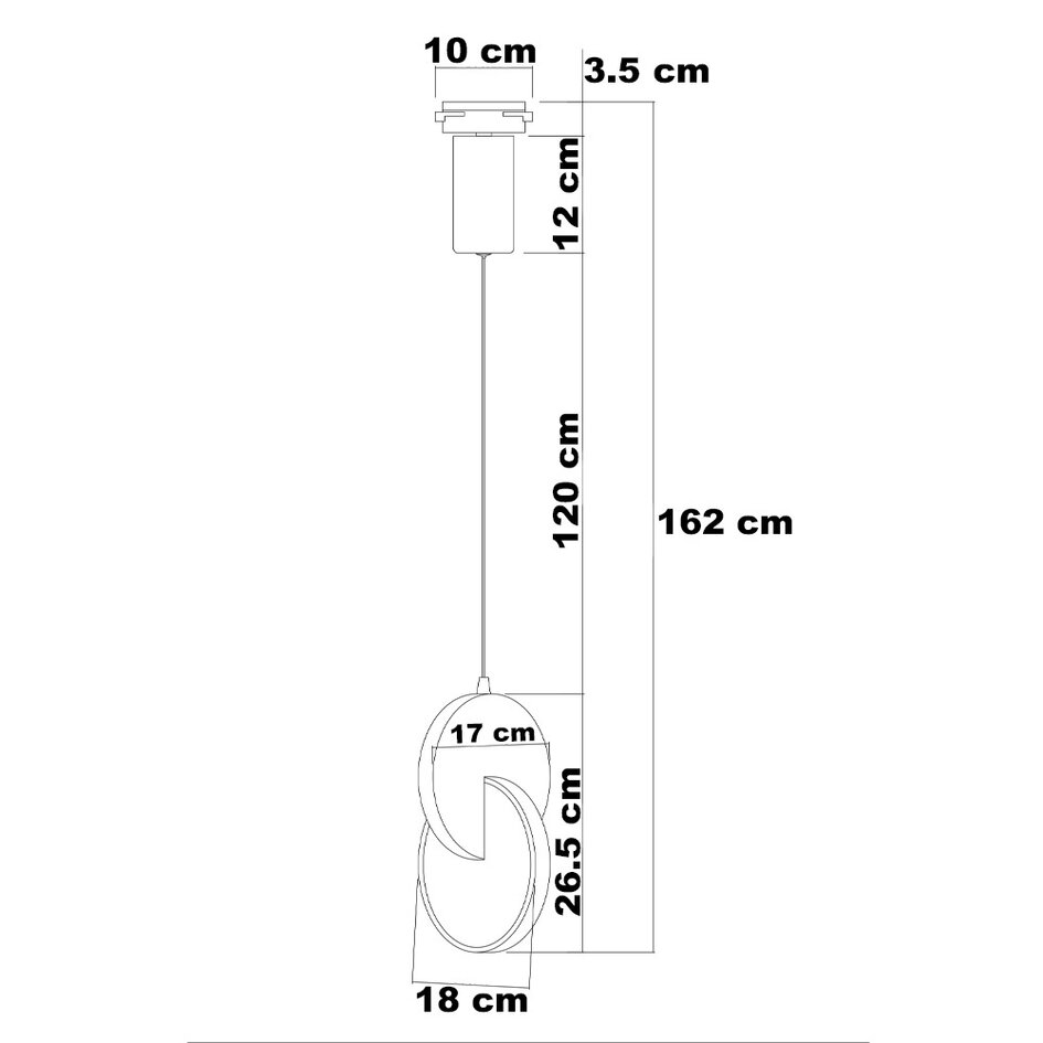 7W skenspot 1-fas Omri med dimbara LED-lampor - svart