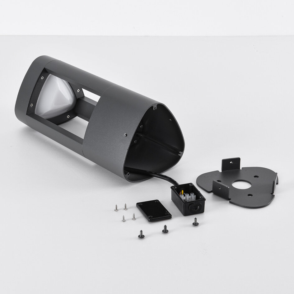 Stående utomhuslampa Jacob - 30 cm antracit med integrerad LED