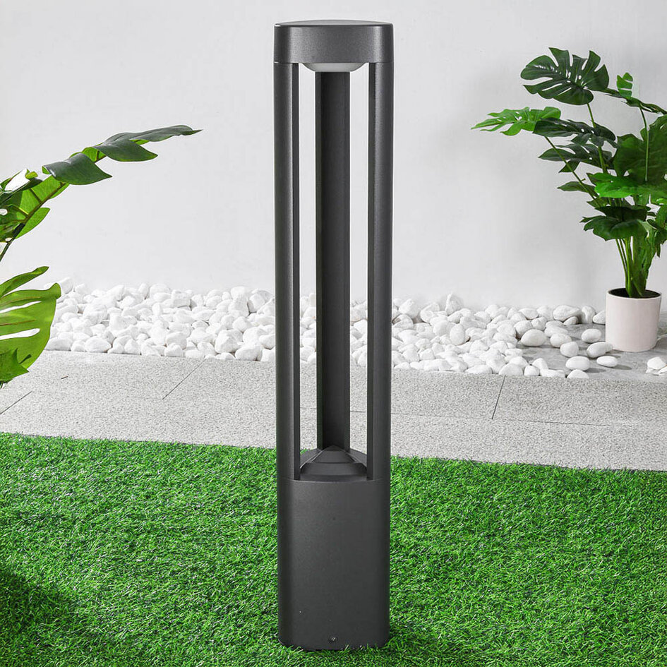 Stående utomhuslampa Jacob - 70 cm antracit med integrerad LED