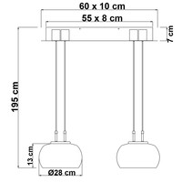 Pendellampa Katla - svart med rökfärgat glas och 3-stegs dimbar LED