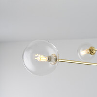 Taklampa Stiri med fyra lampor - guld med transparent glas