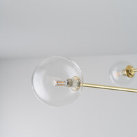 Taklampa Stiri med fyra lampor - guld med transparent glas