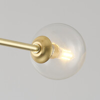 Taklampa Stiri med fyra lampor - guld med transparent glas
