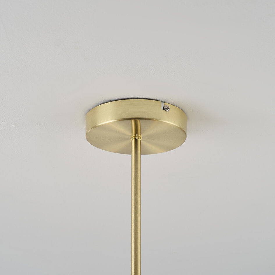 Taklampa Stiri med fyra lampor - guld med transparent glas