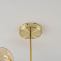 Design taklampa guld med bärnstensfärgade glaskulor - Osem