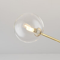Taklampa Sest med sex lampor - guld med transparent glas