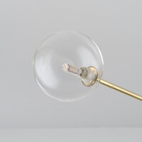 Taklampa Sest med sex lampor - guld med transparent glas