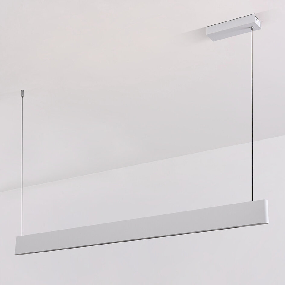 Pendellampa Abby - vit med integrerad LED och justerbart wattal