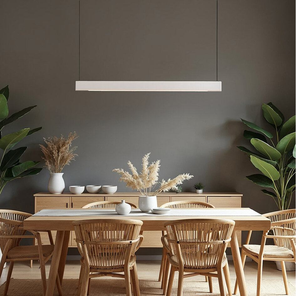 Pendellampa Abby - vit med integrerad LED och justerbart wattal