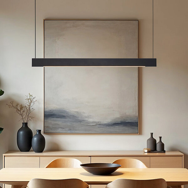 Minimalistisk taklampa med anpassningsbar ljusstyrka, Abby - svart