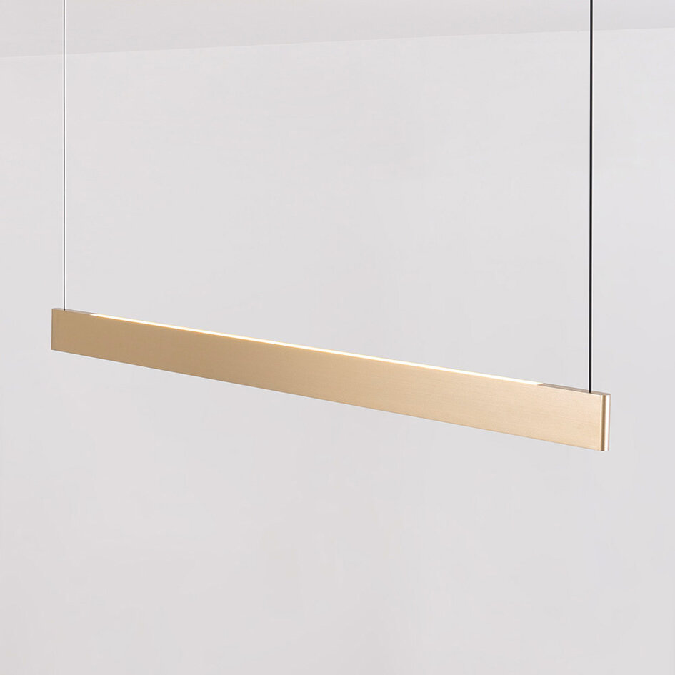 Pendellampa Abby - guld med integrerad LED och justerbart wattal