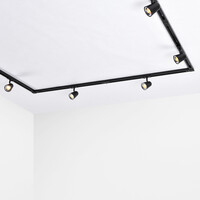 Set med 1-fas skensystem på 3 meter och Sev-spotlights, 3-stegs dimbar