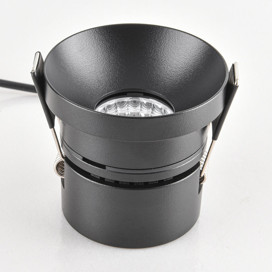 9W infälld spotlight Meya med ring 1 - svart